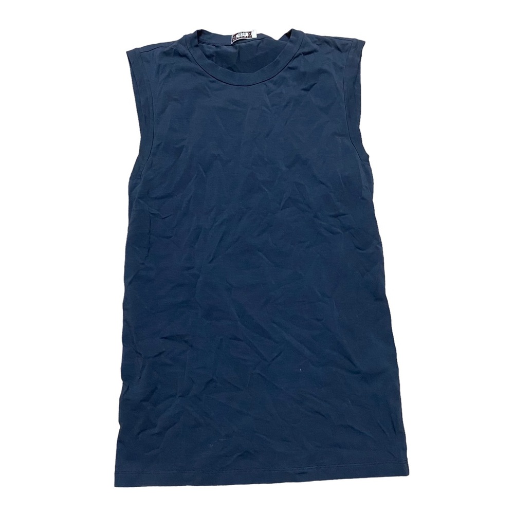 Brunello Cucinelli Navy Blue Cotton Sleeveless Tank Shirt Womens Medium